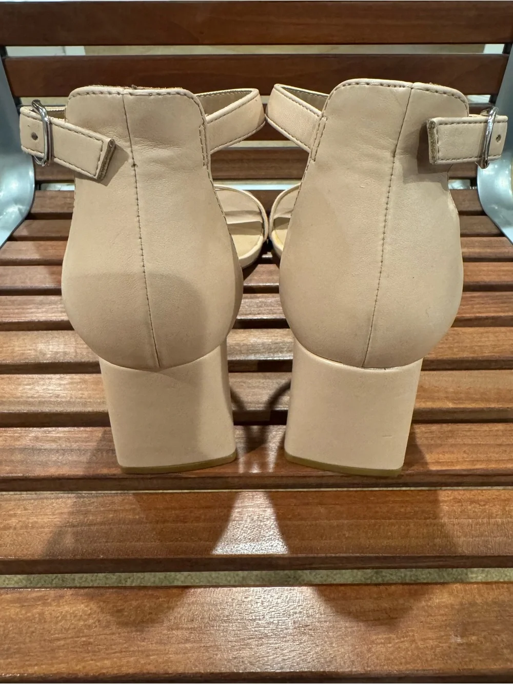 Abound Shoes NWOT Ankle-Strap Block Heel Sandals Womens size 12  beige nude